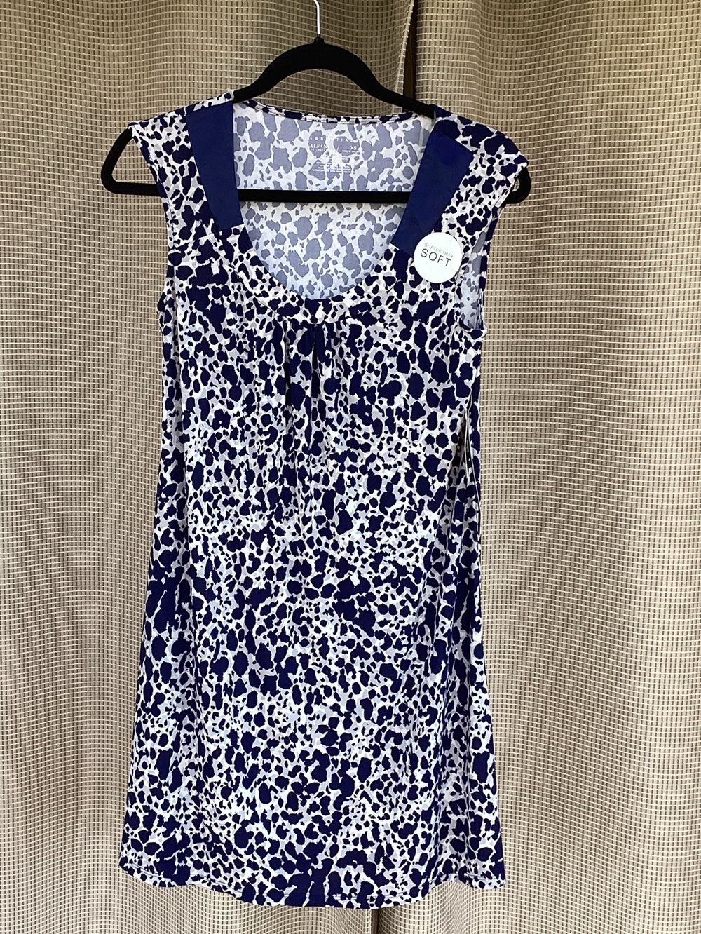 Alfani Intimates Soft Sleeveless Navy & White Printed Sleep-shirt. XS NW
